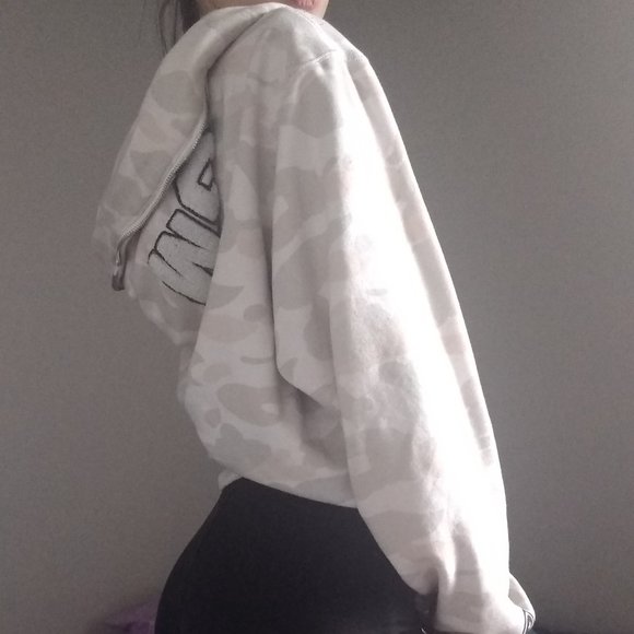 White, Cream Camo BAPE Glow in the Dark Hoodie